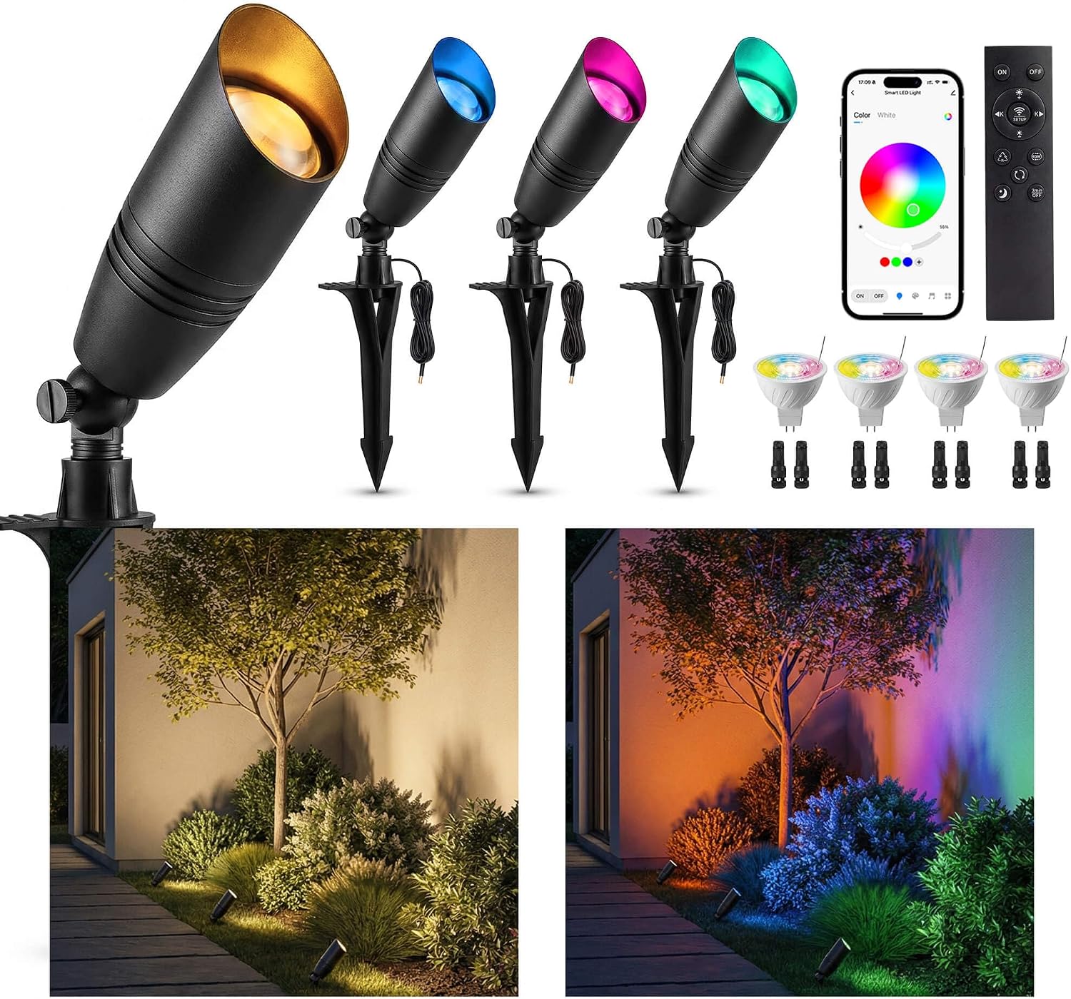 Outdoor Spotlight - Low Voltage Outdoor RGBCW Landscape Spotlights