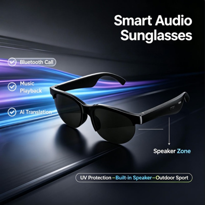 Outdoor Sport Glasses - Smart Audio Sunglasses Bluetooth Call AI