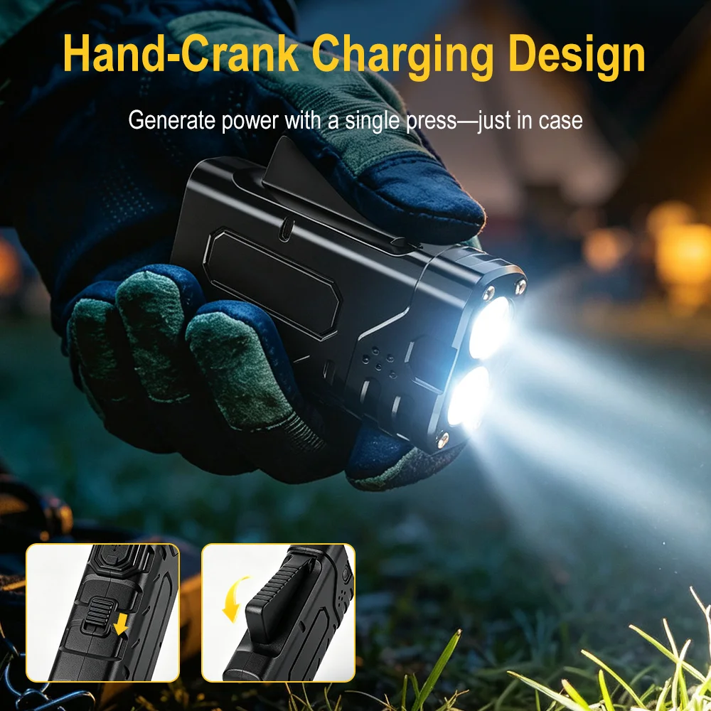 BORUIiT Hand Crank EDC LED Fla - Outdoor Sport Activity review and price