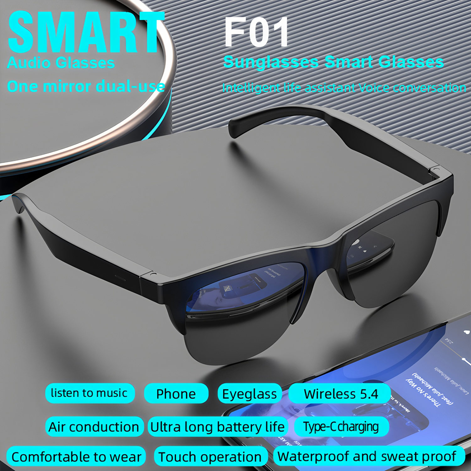 F01 Smart Bluetooth Sunglasses - Outdoor Sport Glasses review and price